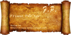 Friesz Péter névjegykártya