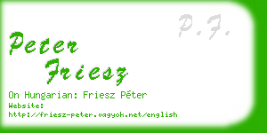peter friesz business card