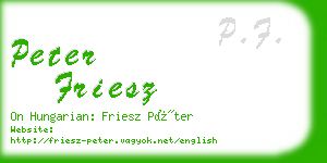 peter friesz business card